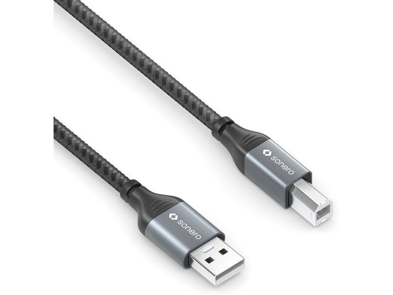 sonero USB 2.0-Kabel USB A - USB B 2 m USB 2.0 Kabel – A/b – aluminium – space grey/schwarz - 0.50m