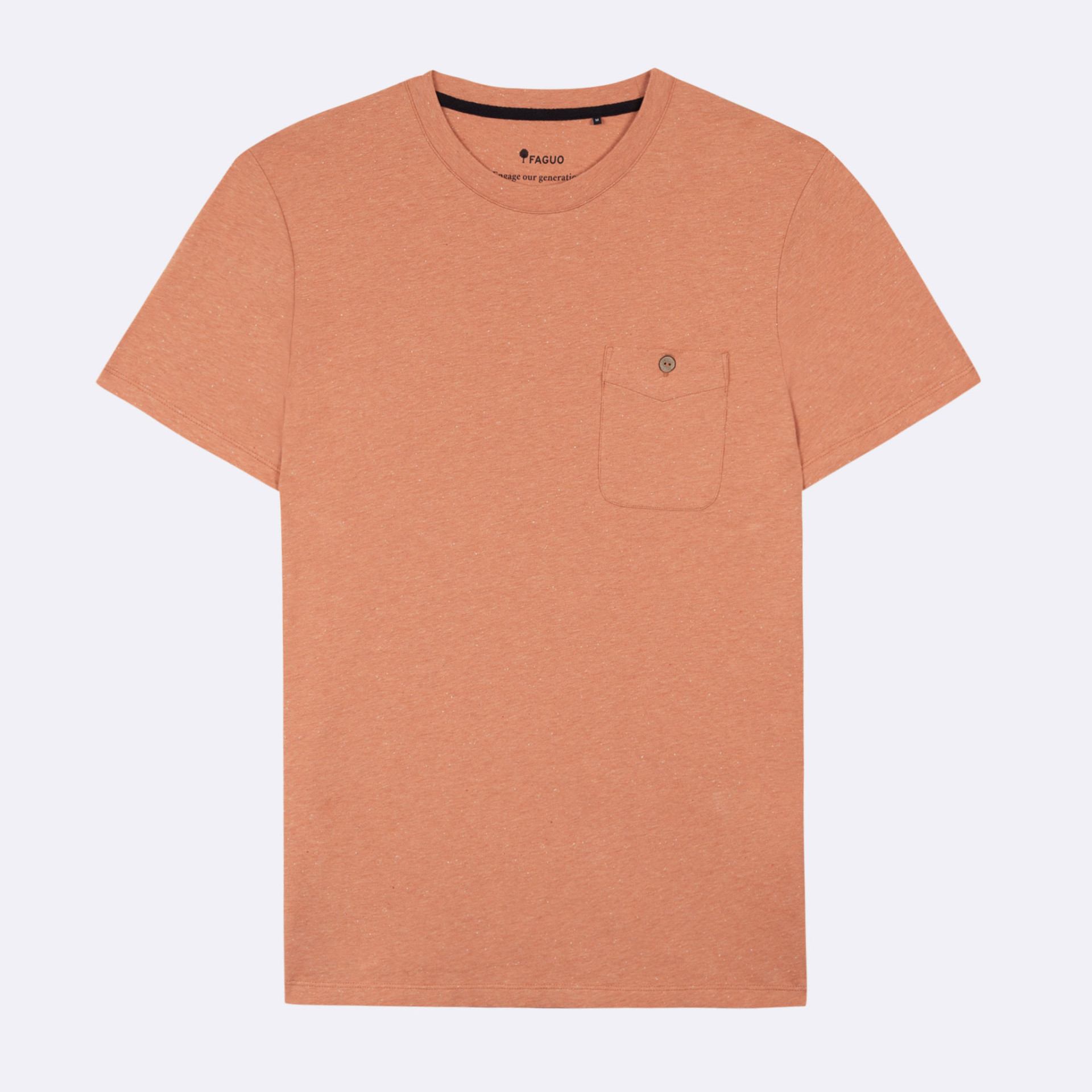 T-shirt orange chiné coton et coton recyclé - modèle olonne