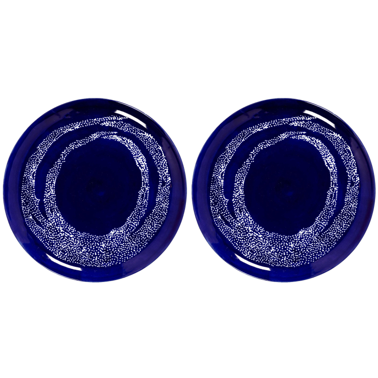 Serax Feast by Ottolenghi dinerbord Ø26.5 set van 2 Dark Blue/White Dots