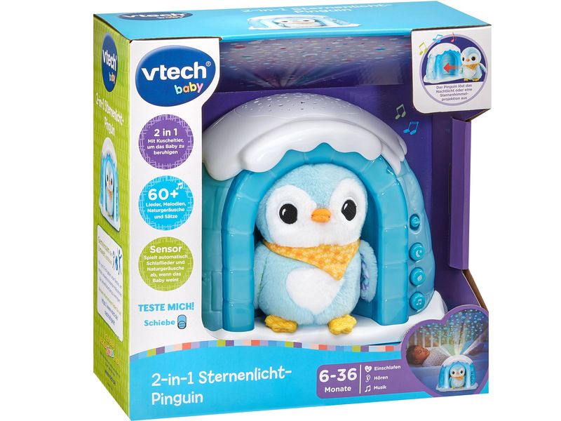 Vtech Projektor 2-in-1 Sternenlicht-Pinguin -DE- Interaktives Lernspielzeug