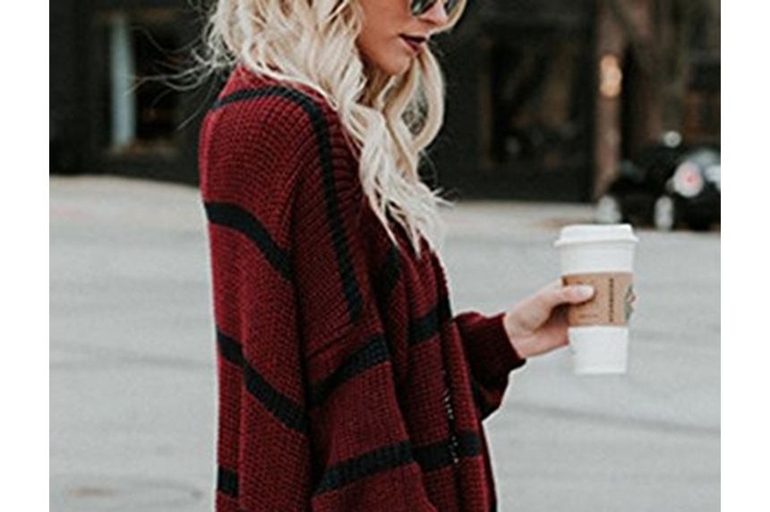 Astromeria - Gestreepte oversized cardigan