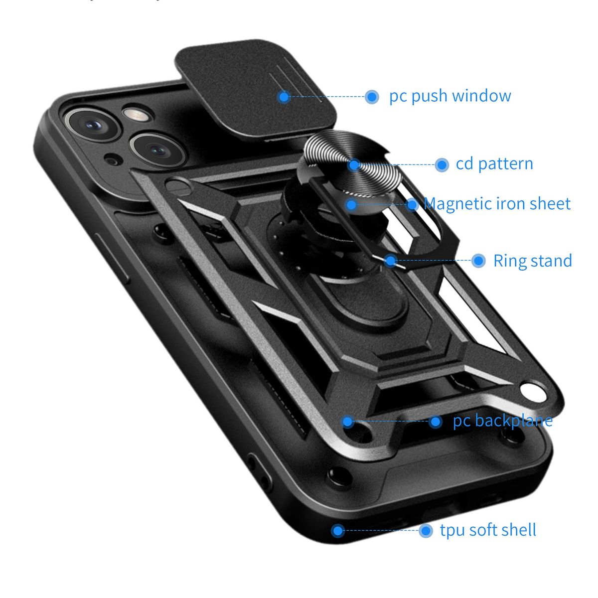 Hülle Handy Schutz für Apple iPhone 15 Plus Kamera Case Cover Tasche Etui Bumper