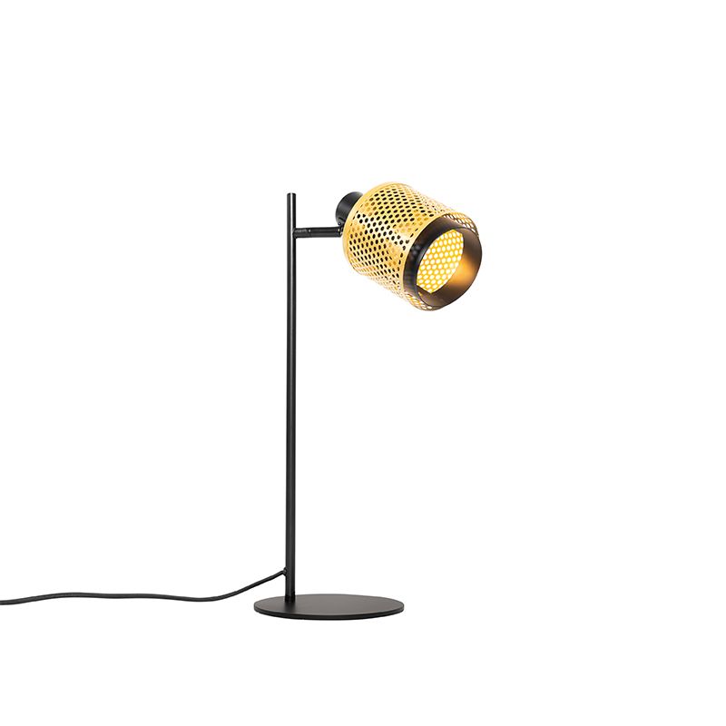 Industriële tafellamp zwart met goud - Kayden