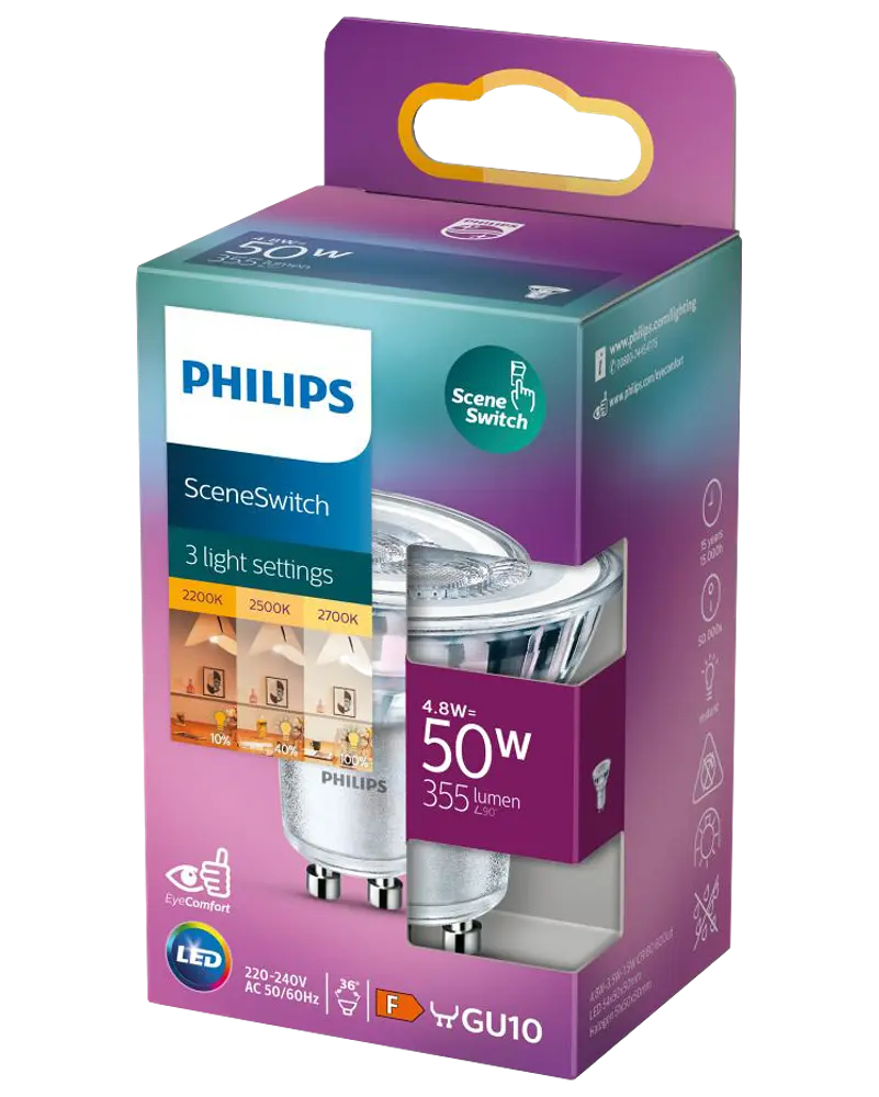 PHILIPS LED-pære SceneSwitch GU10 - 3 step