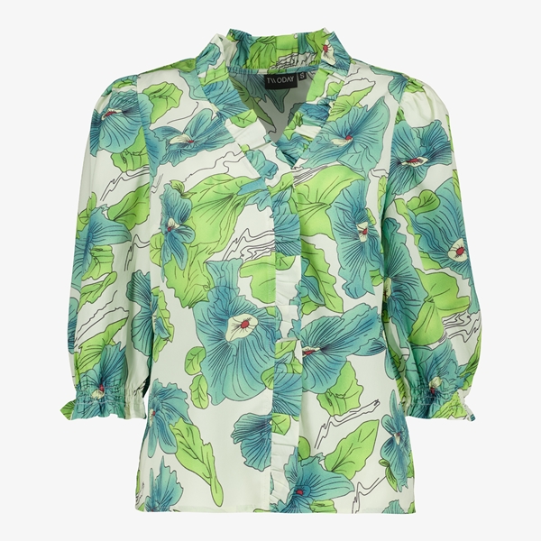 TwoDay dames blouse met bloemenprint groen