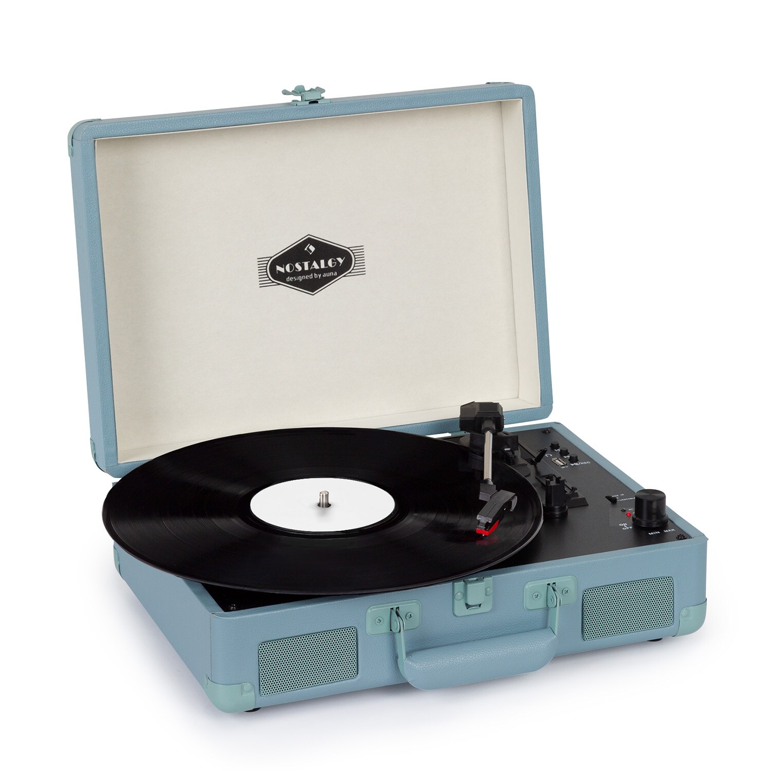 Peggy Sue BT Plattenspieler Stereolautsprecher USB BT tragbar Blau