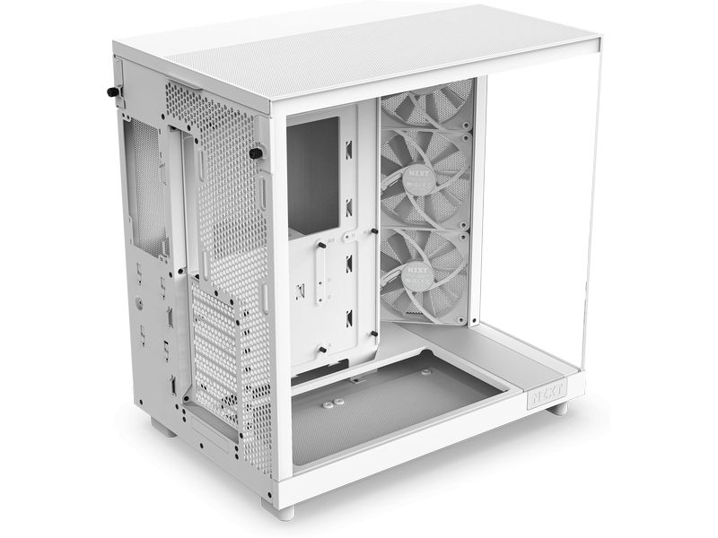 NZXT PC-Gehäuse H6 Flow Weiss Kompaktes Mid-Tower-Gehäuse mit hohem Luftstrom