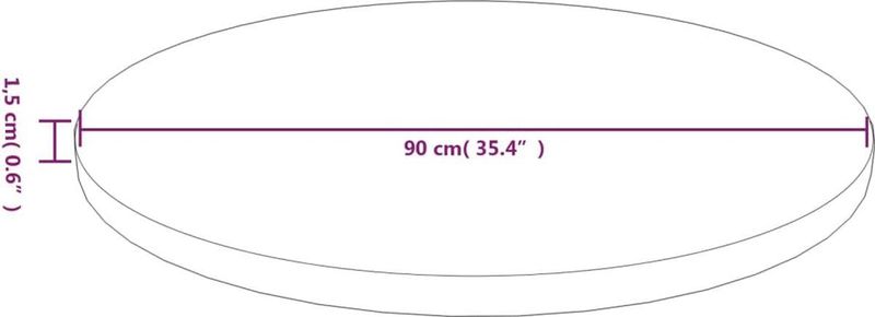 vidaXL - Tafelblad Rond - Lichtbruin - Massief Eikenhout - Ø90 cm