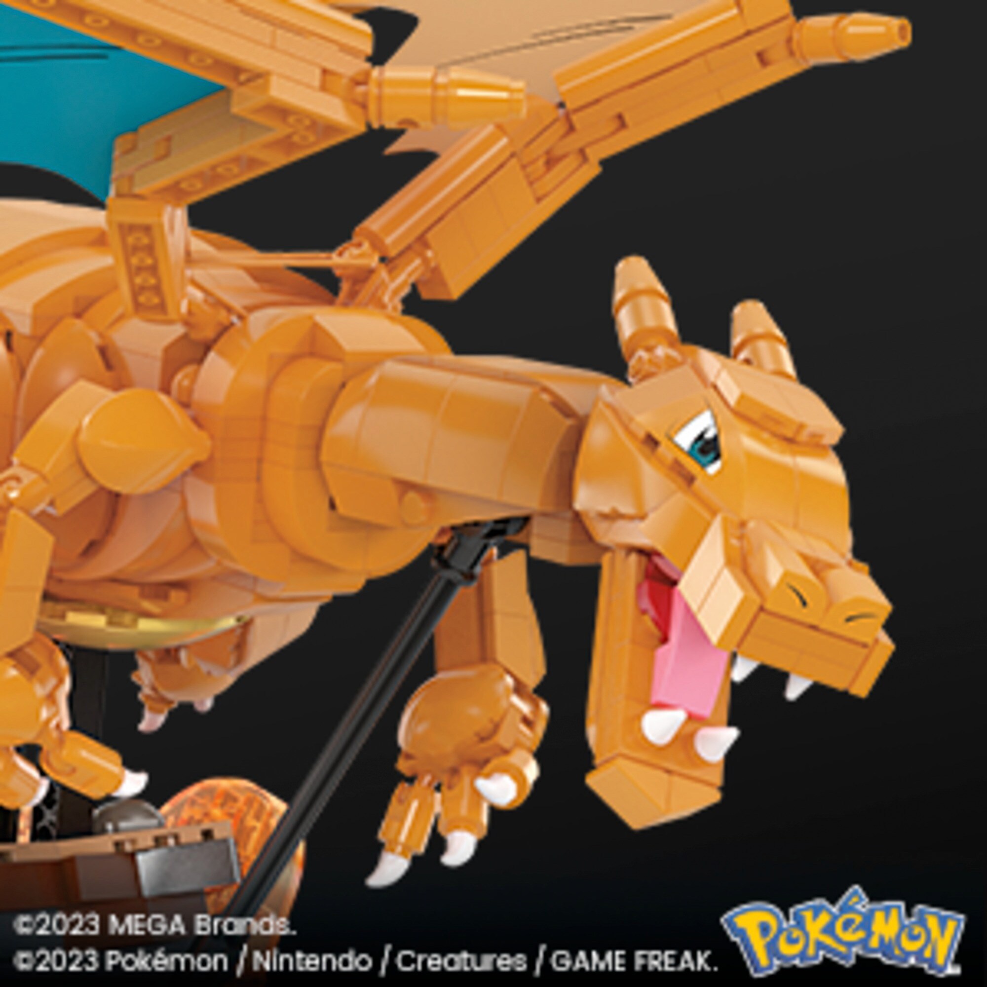 Mattel Konstruktionsspielzeug MEGA Pokémon Motion Glurak bewegliches Bauset