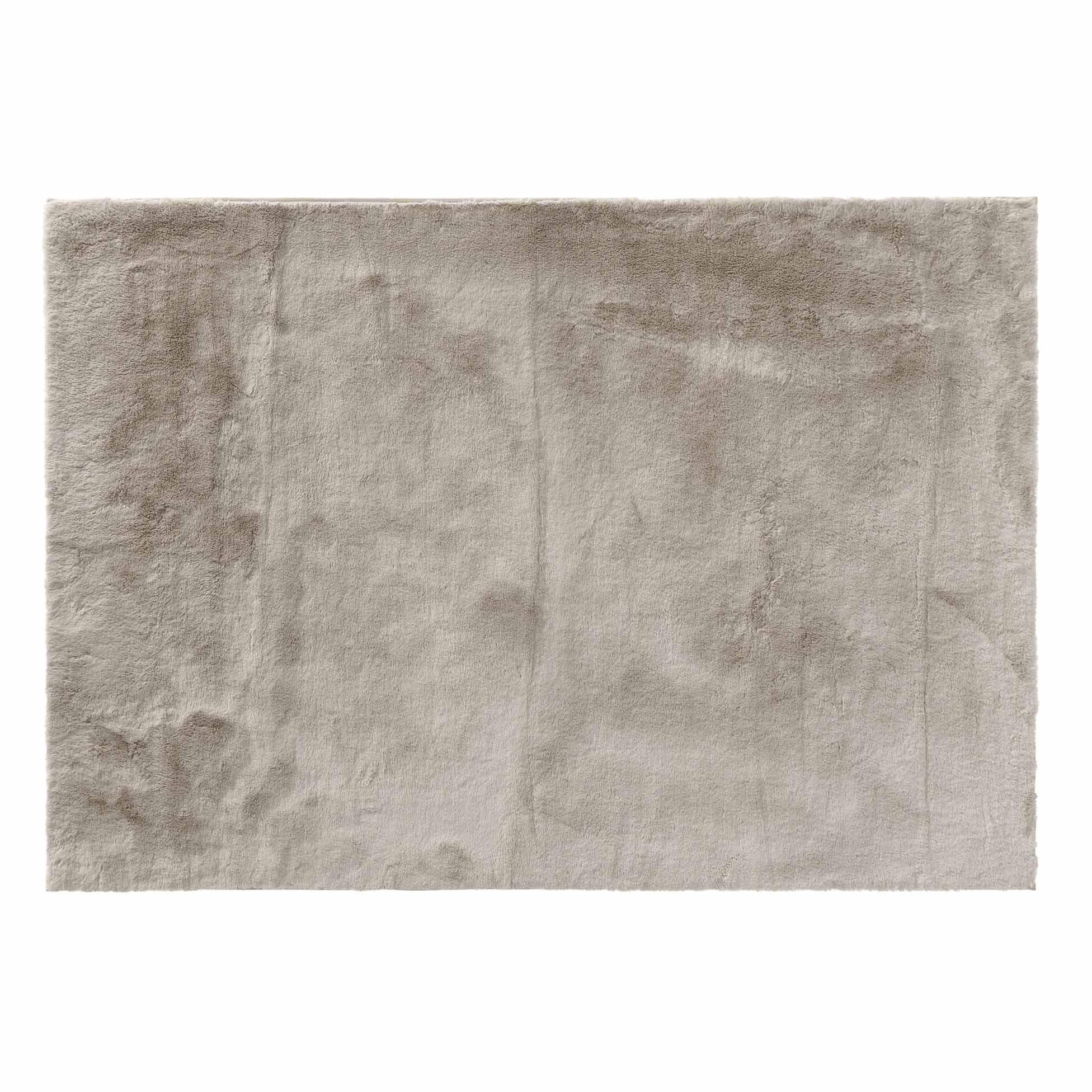 TAPIS RECTANGLE 120X170CM IMITATION FOURRURE FELINE TAUPE