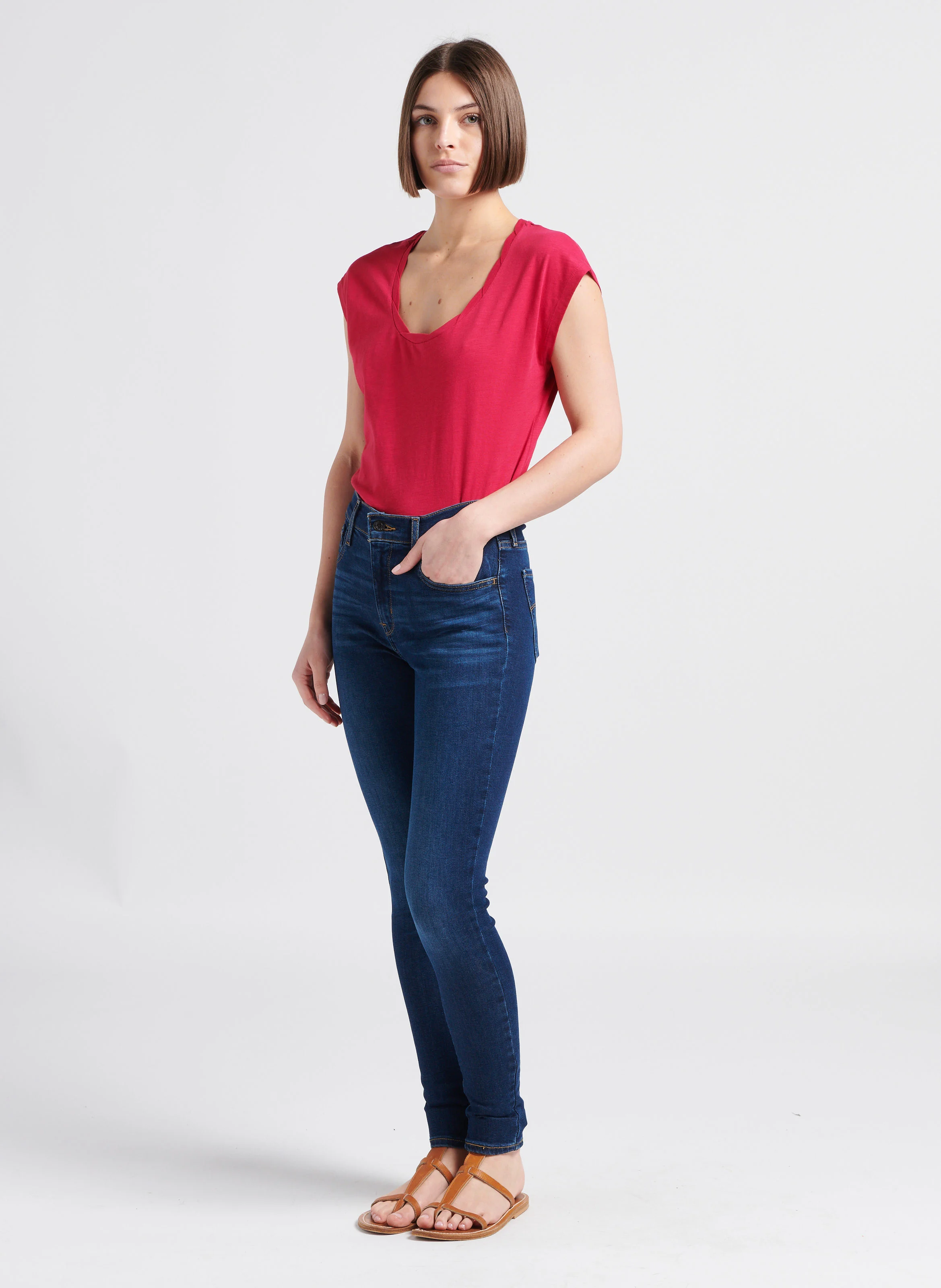 720 HIRISE SUPER SKINNY - Jean skinny taille haute en coton mélangé | Jean Délavé
