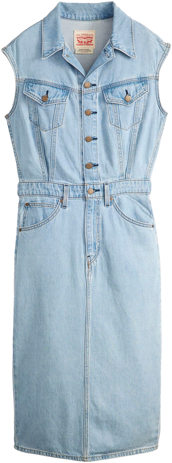 Levi's® Jeanskleid »ICONIC SLEEVELESS DRESS« Brusttaschen | Eingrifftaschen | Gesässtaschen | Münztasche