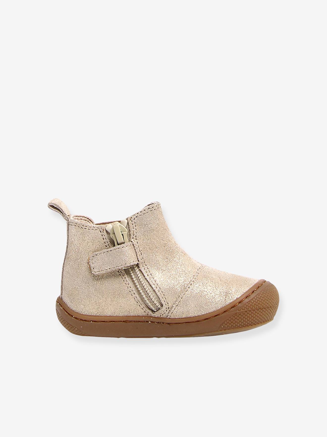 Botas Chelsea Sally NATURINO® First Steps, cor Ouro Bebê