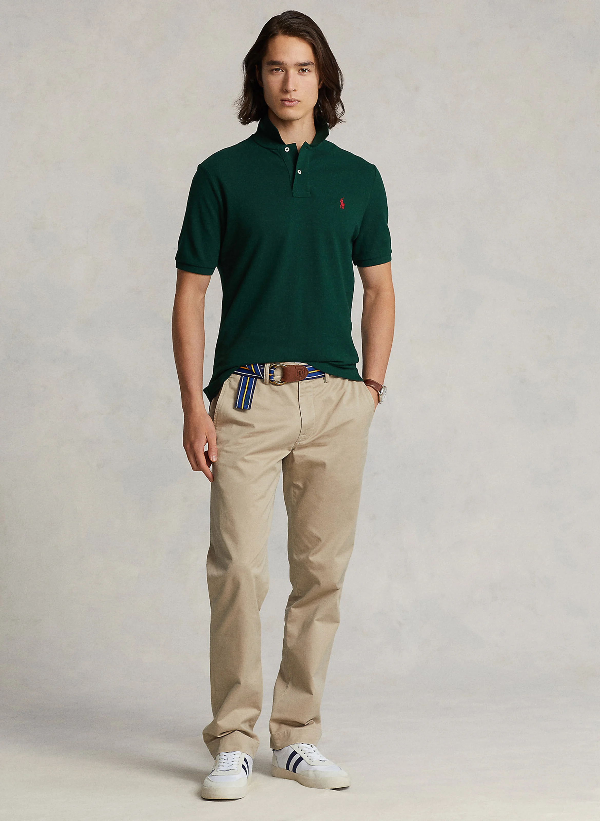 Polo slim-fit en coton | Vert