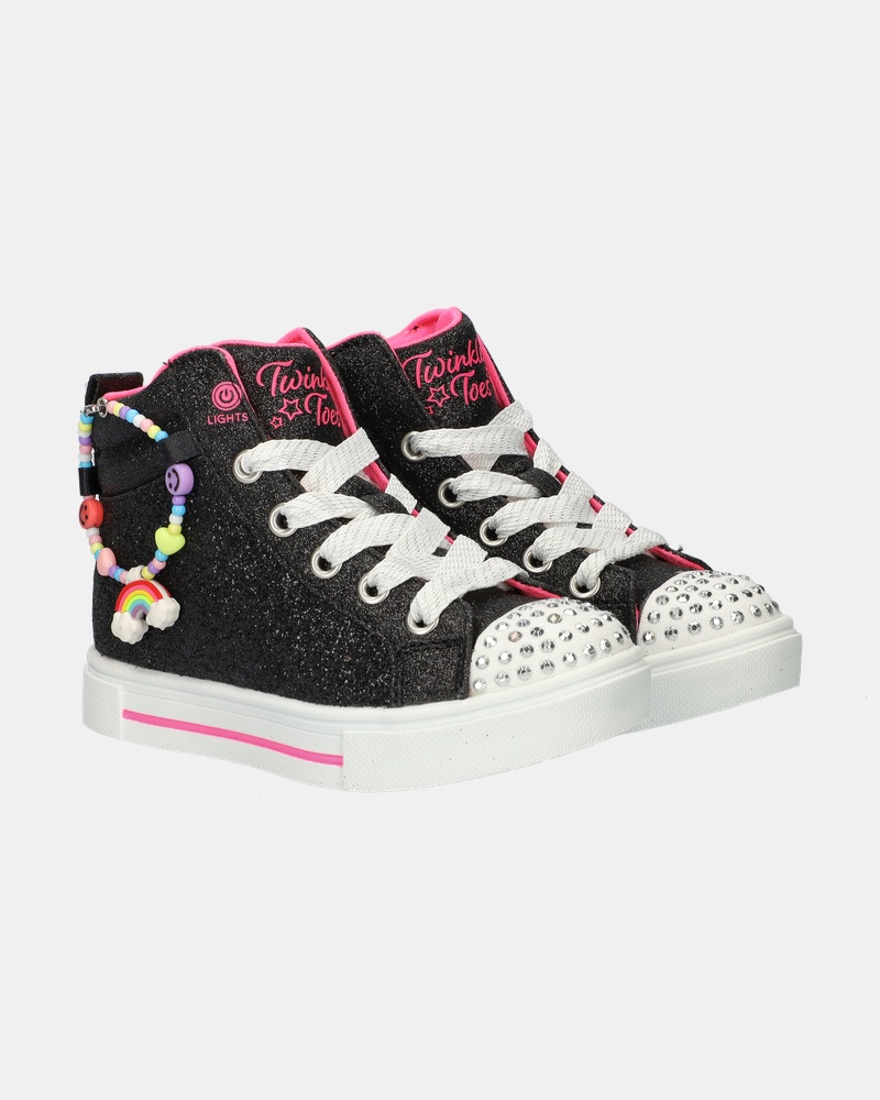 Skechers S-Lights Twinkle Charms Bestie Hoge sneakers  - zwart
