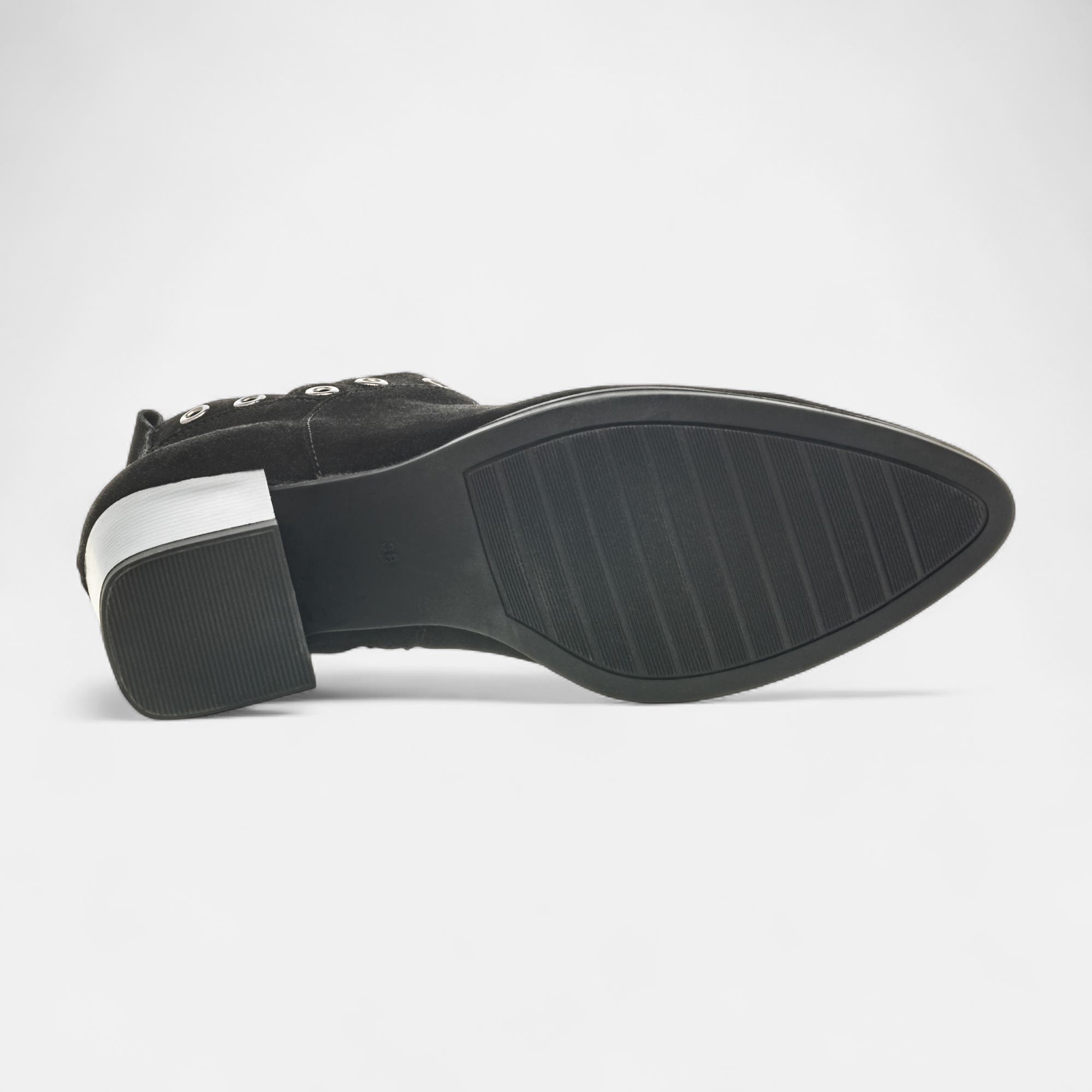 Boots à talon Femme en cuir noir