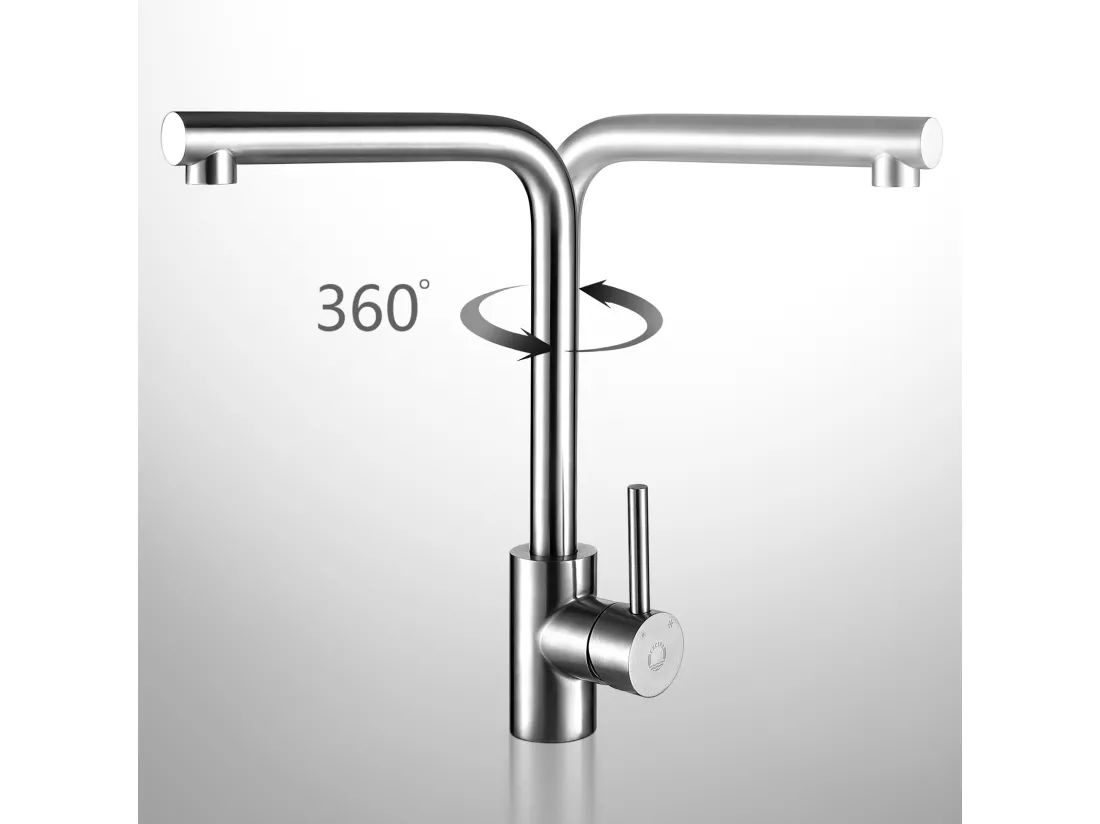 Cecipa max 2PCS Robinet de Cuisine Pivotant à 360° Mitigeur Evier avec Mousseur Démontable Robinet évier Eau Froide et Chaude Brossé,EU Modèle