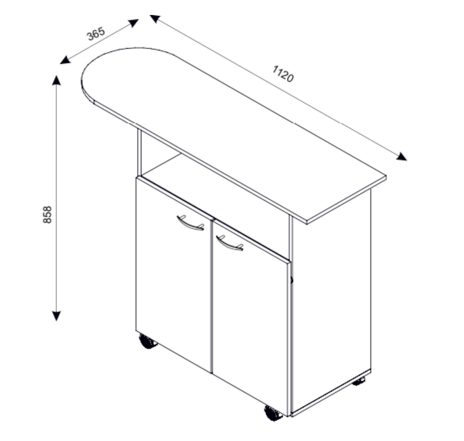 VCM Holz Kommode Bügelbrett Sideboard Highboard Bügelschrank Anrichte Schrank Bigilo
