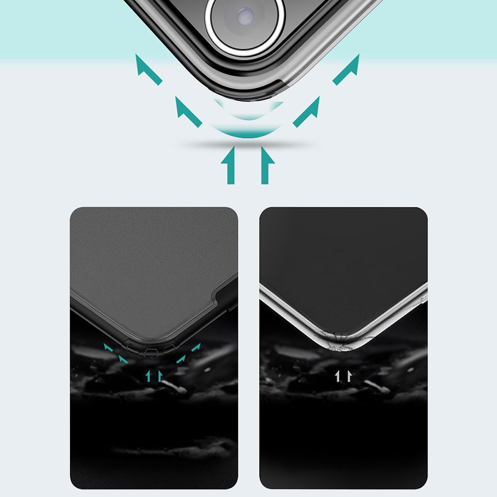 iPhone 13 Pro Hybrid Bumper Hülle Matte Beschichtung (Anti-Fingerprint) - Schwarz / Transparent