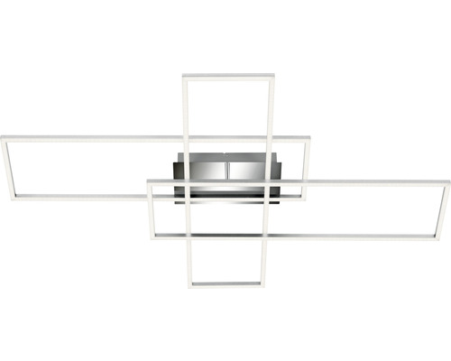 LED plafondlamp, dimbaar, 50W, 6600 lm, 3000 K, L x B 71 x 110 cm, aluminium/chroom frame