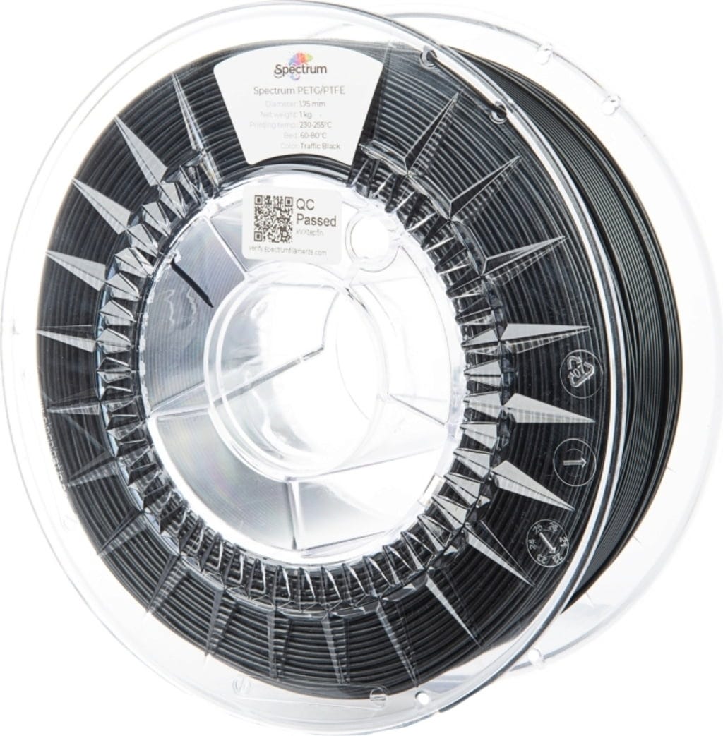 Spectrum  PET-G/PTFE Traffic Black, 1,75 mm / 1000 g    Filament mit tribologischen Eigenschaften