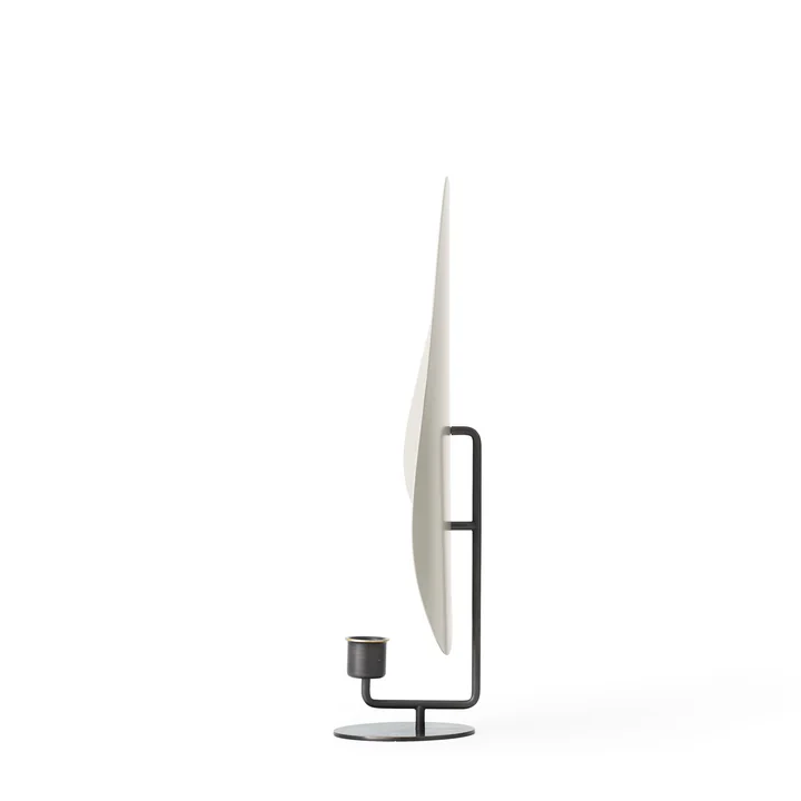 Audo - Flambeau Kerzenhalter, H 30 cm, Messing bronziert / grau