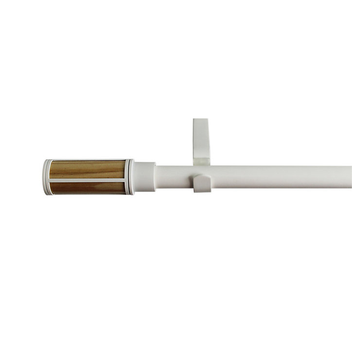 Barre à rideaux GoodHome Asian Stick métal mat blanc Ø16/19mm x L.120/210 cm
