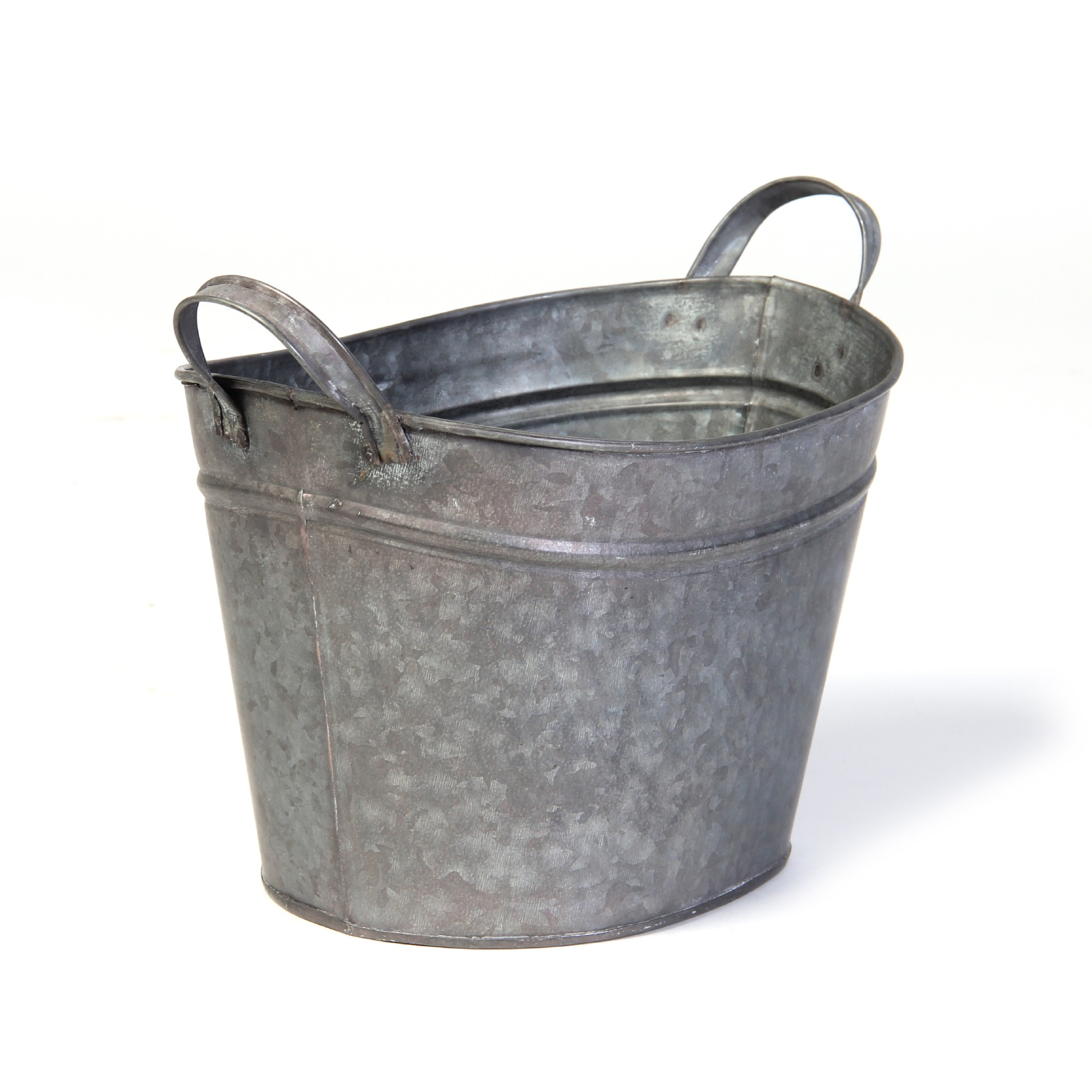 ovale Henkelwanne L, grau, B 26 cm, H 20 cm , L 16 cm von fischer's lagerhaus