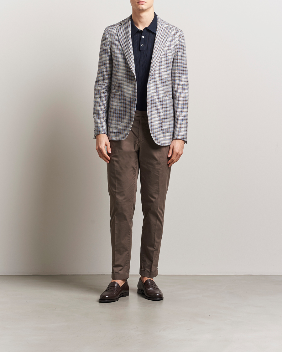 Oscar Jacobson Ferry Soft Patch Pocket Cotton/Linen Blazer Blue