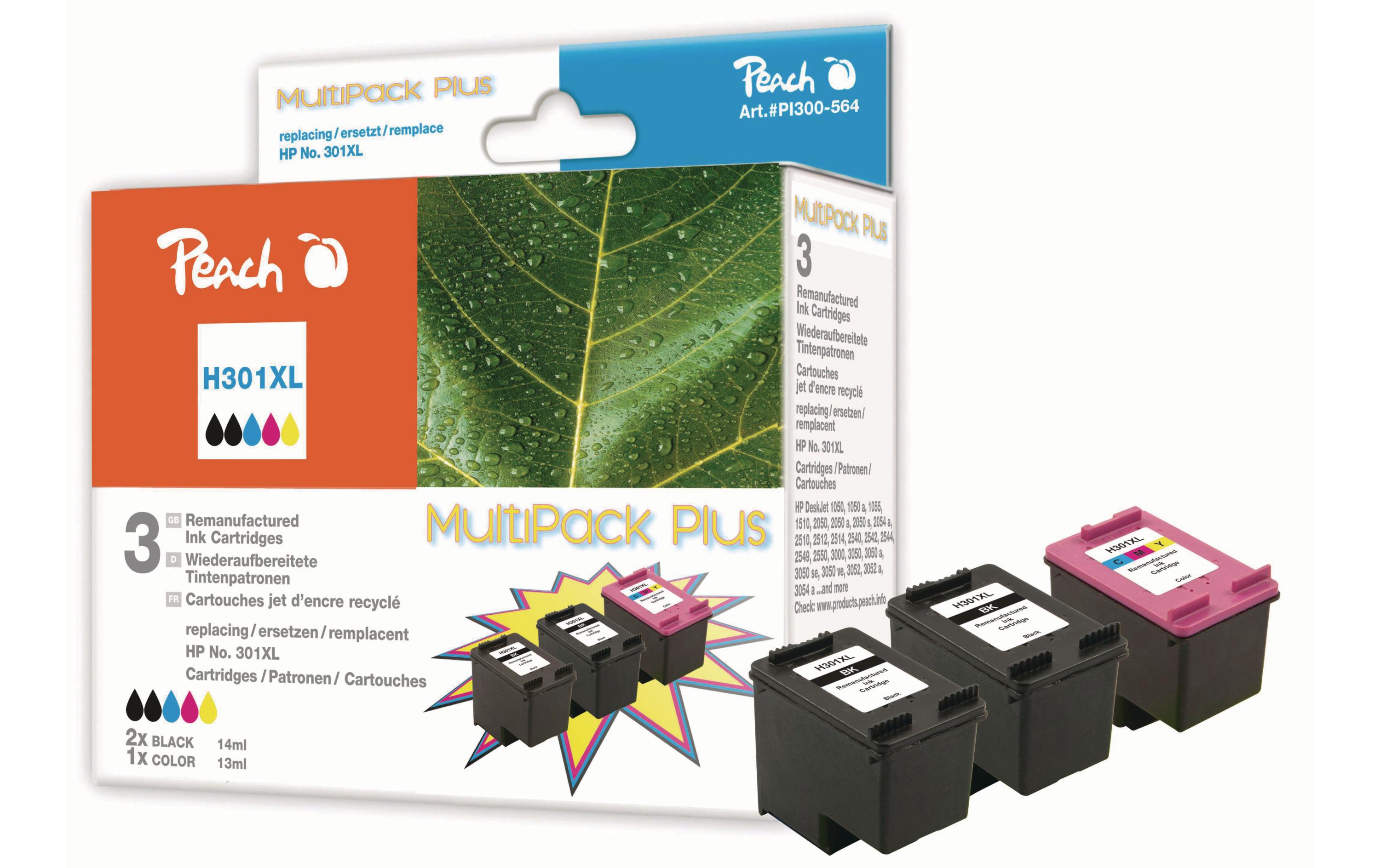 Tintenset HP Nr. 301XL Color, 2x BKTintenkartuschen, Kombi-Pack mit 2x Schwarz und 1x Color