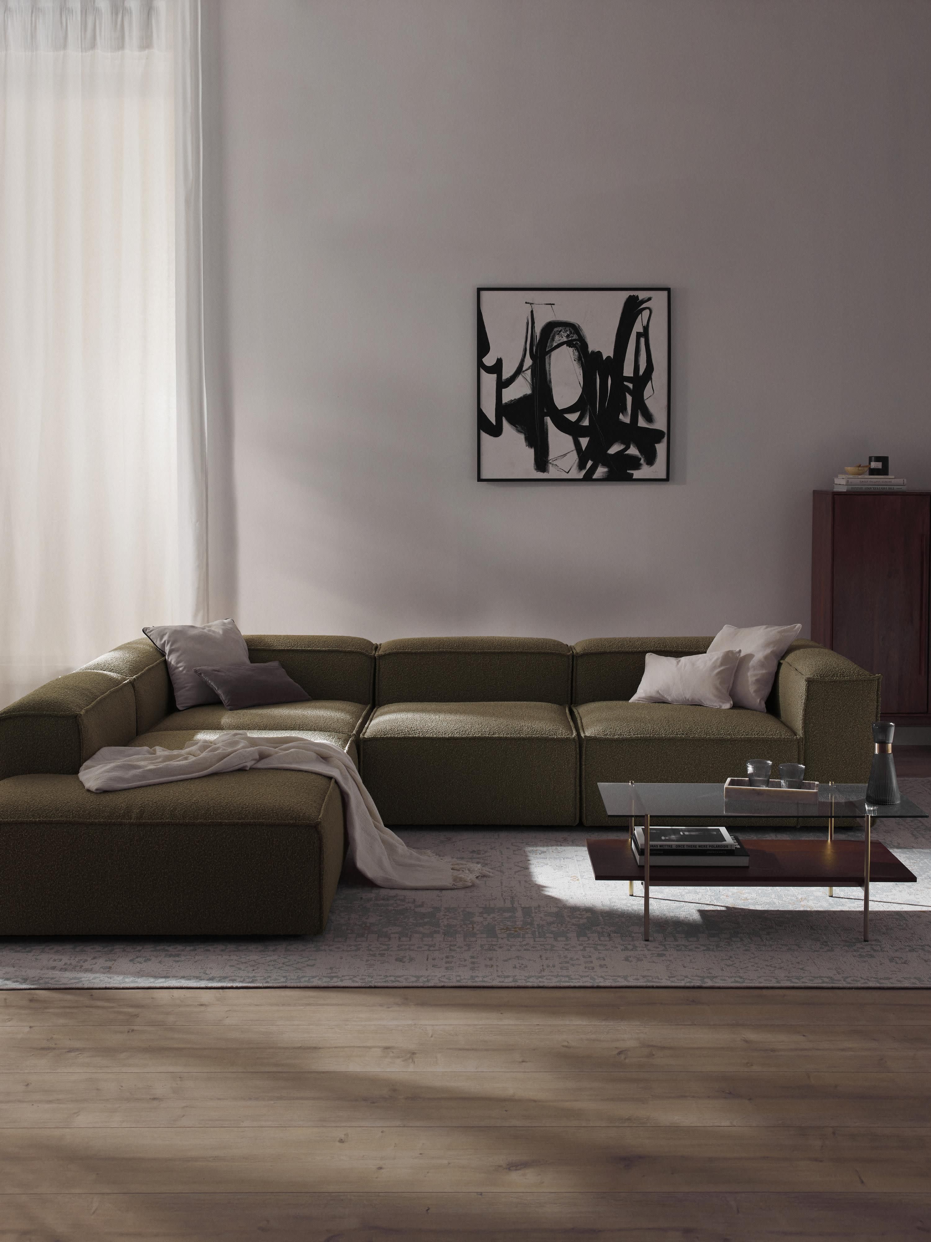 Bouclé modulaire XL hoekbank Lennon (4-zits)