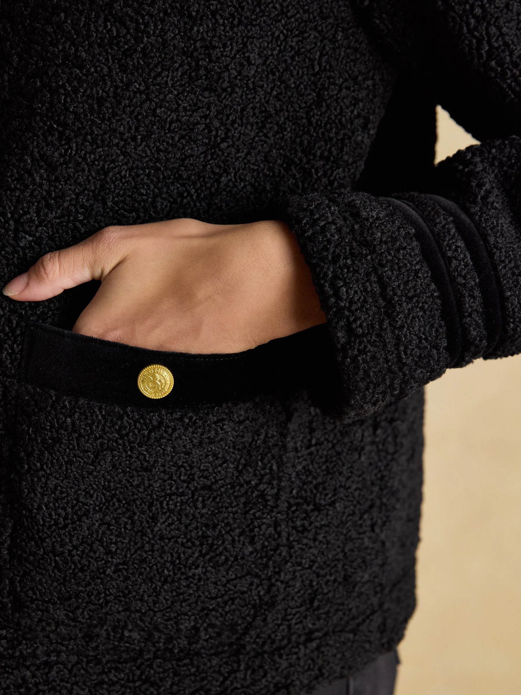 Zwart - Joules Fleur Fleece Jacket