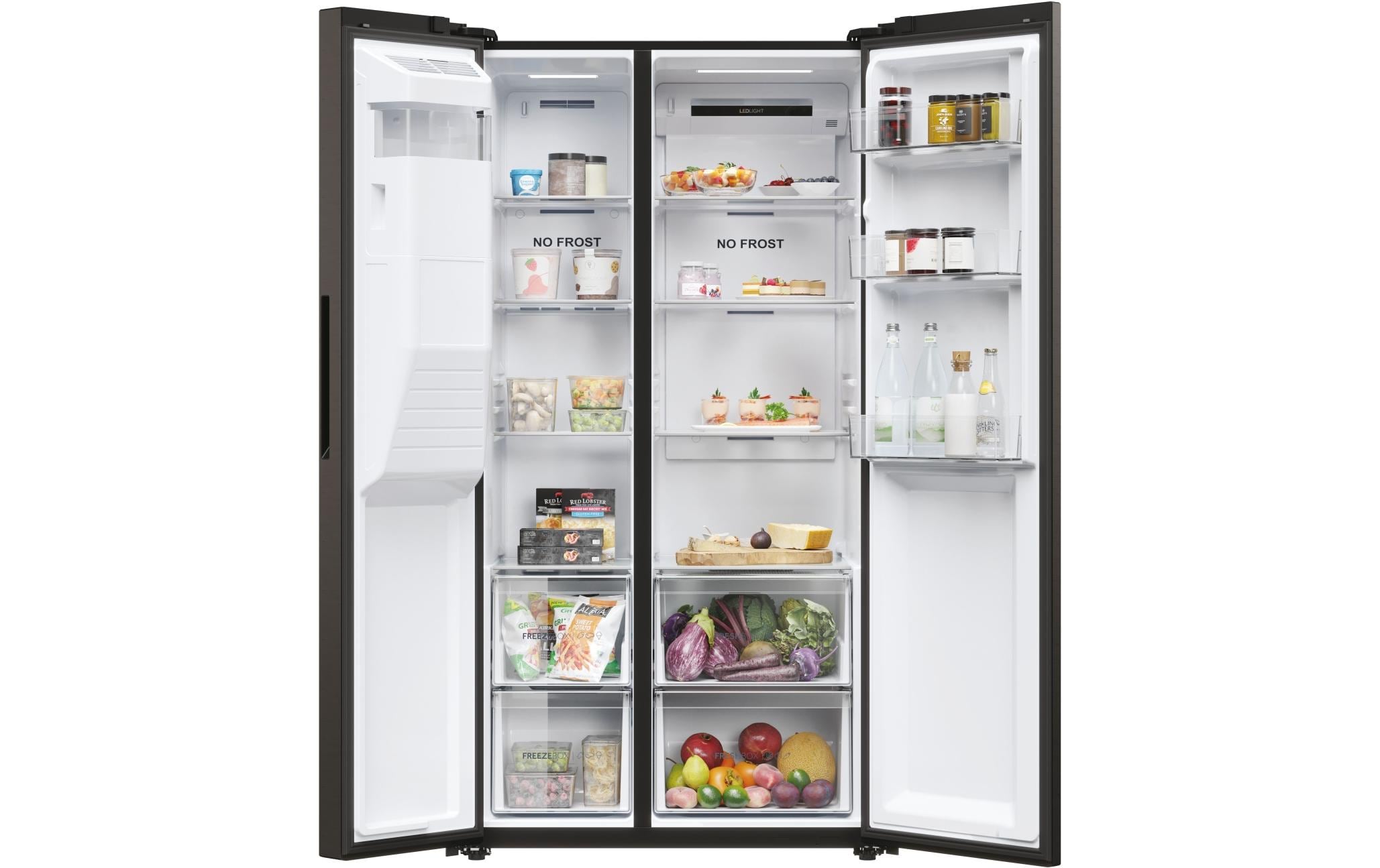 Foodcenter HSR5918DIPB Schwarz<br>Side by Side Kühlgerät