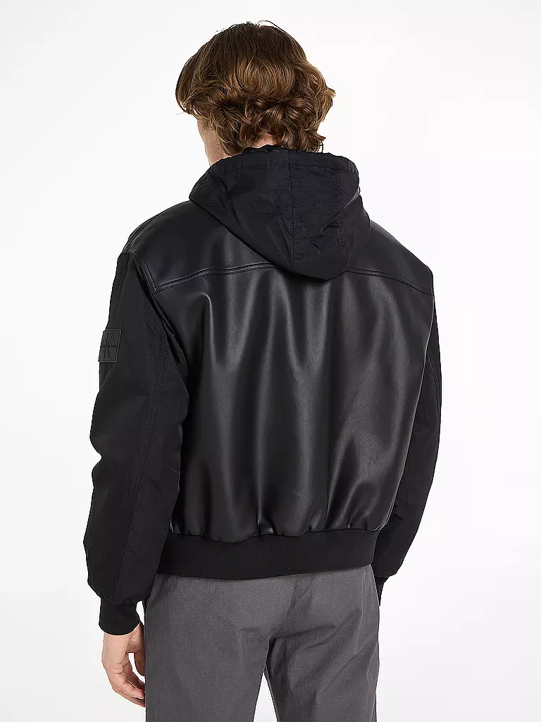 CALVIN KLEIN JEANS Jacke in Lederoptik schwarz