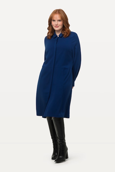 Hemdblusenkleid, Punto di Roma, Hemkragen, Langarm