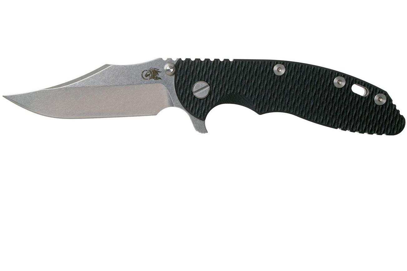 Rick Hinderer XM-18 3.5 Bowie 20CV Stonewash, Black G10 zakmes