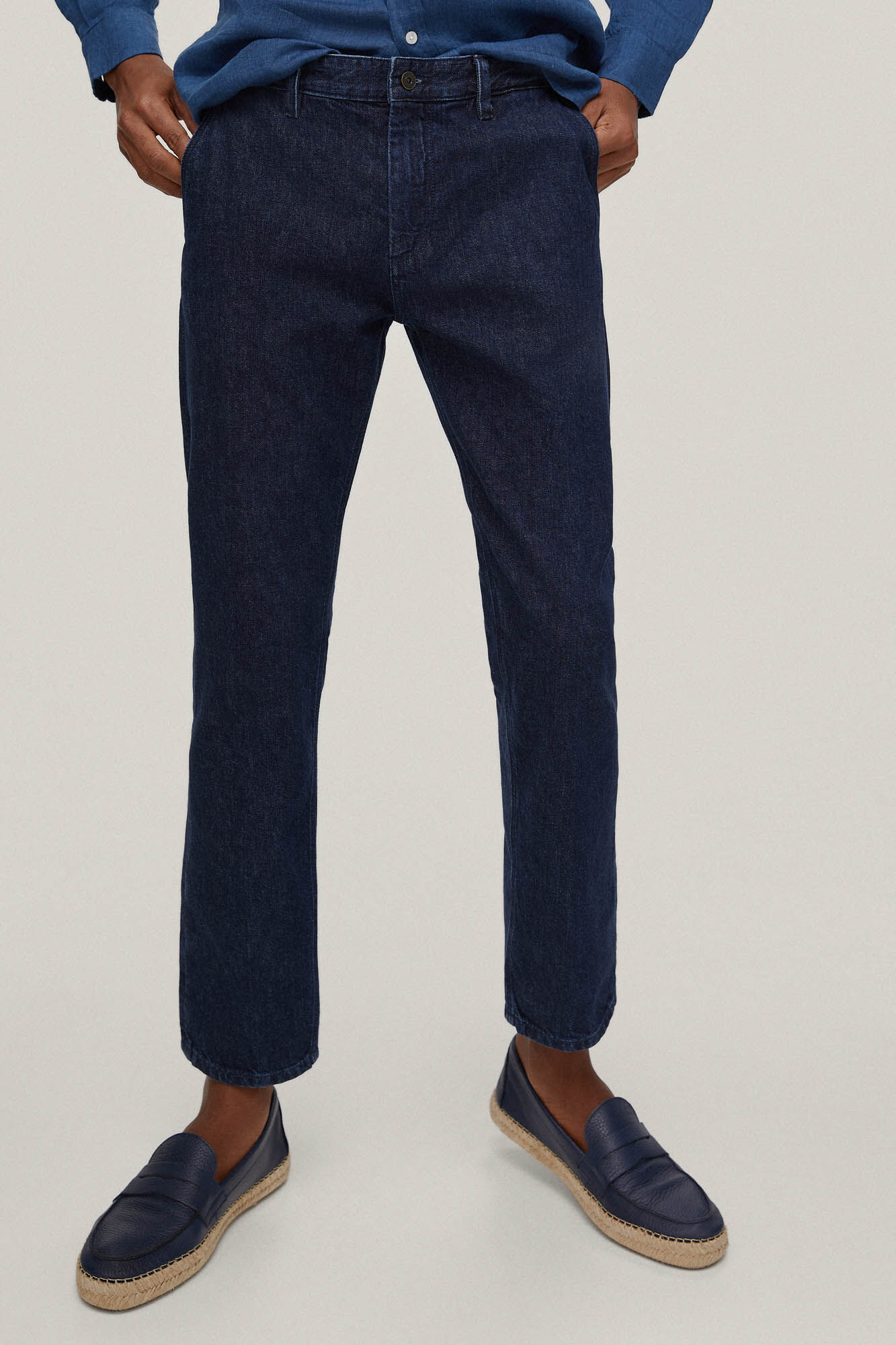 Calça chino jeans - Azul