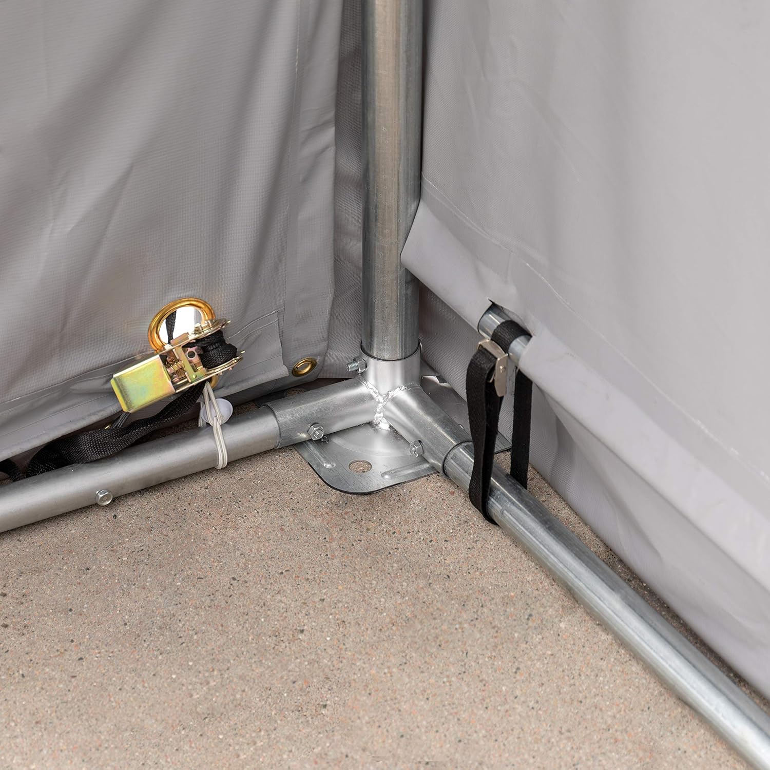 TOOLPORT Zelthalle 4x6m / 3m Seitenhöhe Garage Industriezelt Lagerhalle PVC Plane 850 N wasserdicht grün
