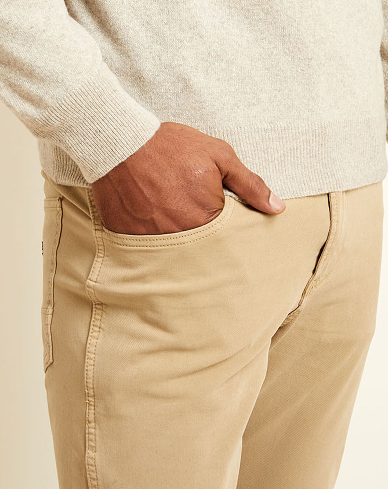 Uverny Pull 100% Cachemire col rond Olivier sable