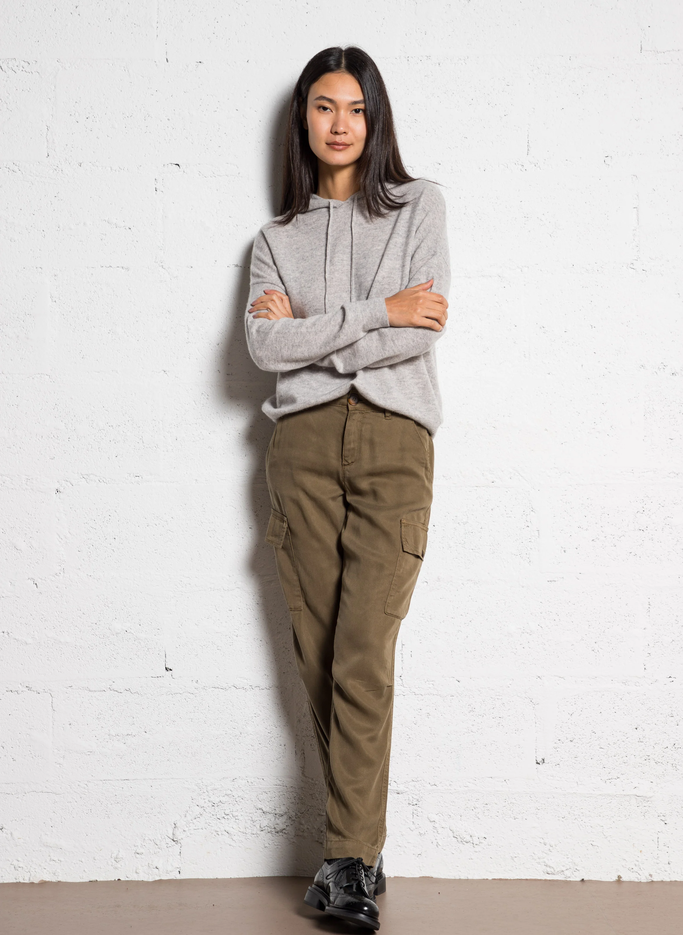 CLELIE - Pantalon droit cargo | Vert