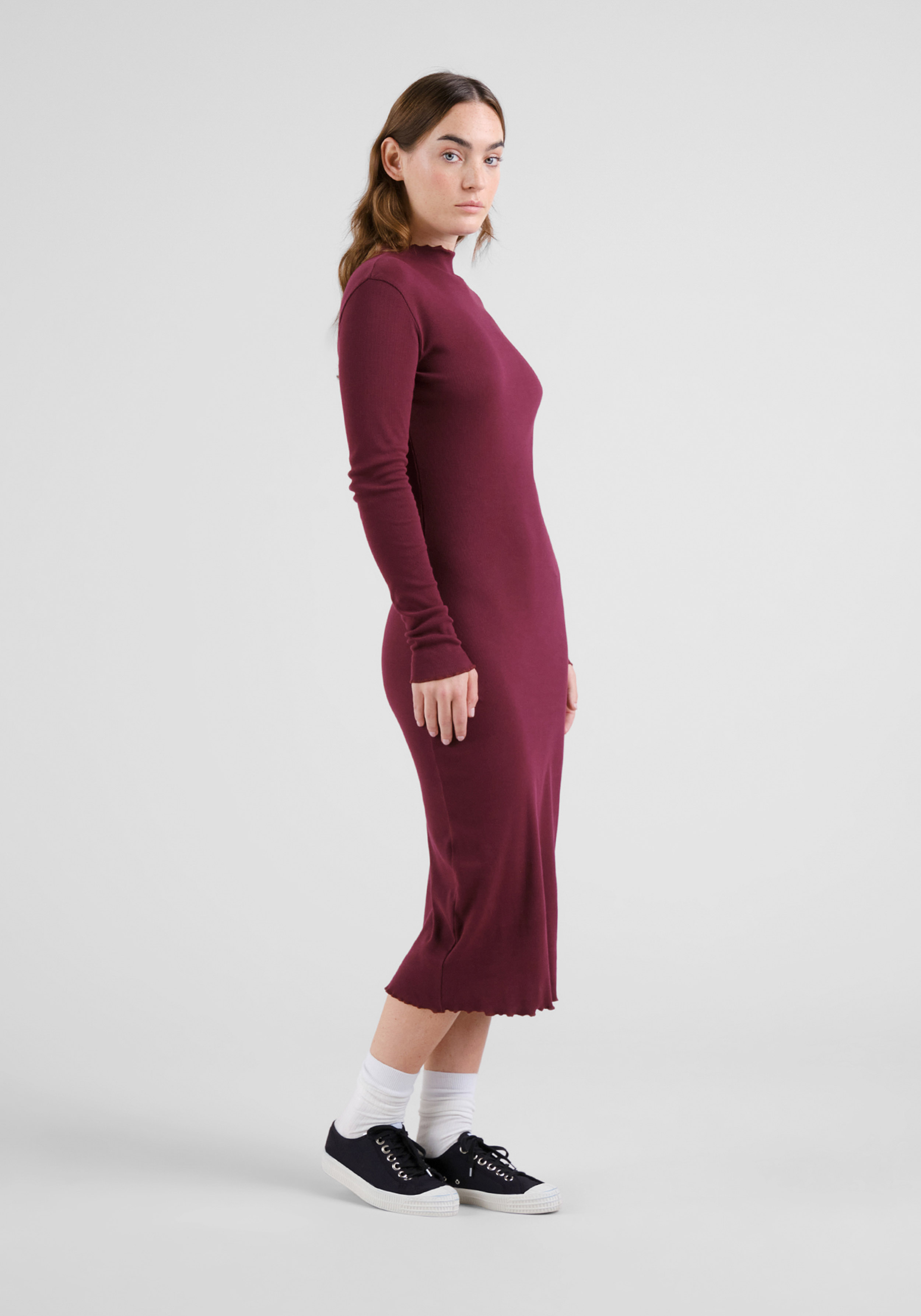 Dedicated Kleid Lofta Rib Fig Red