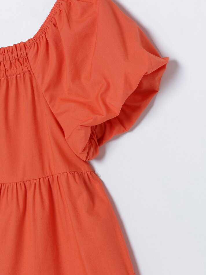 Vestido de popeline - Laranja