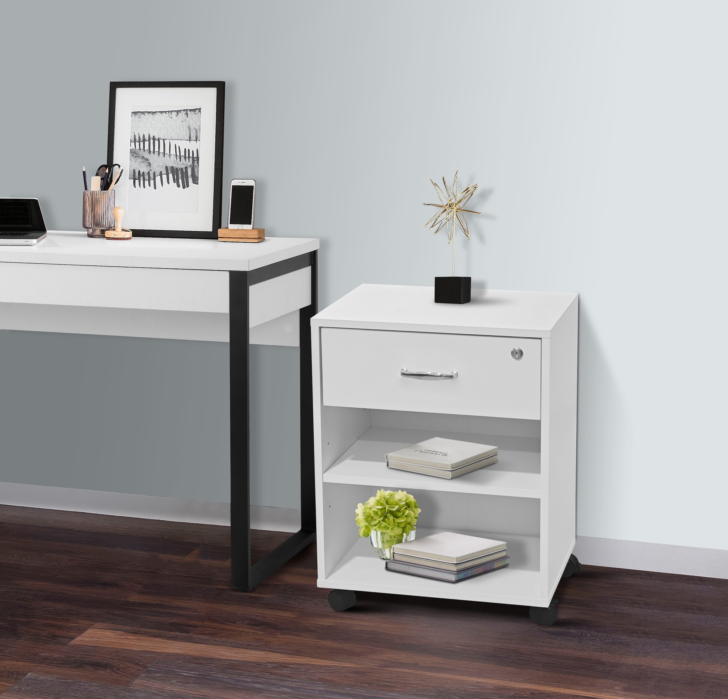 INOSIGN Rollcontainer »Dranoel« Bürocontainer, abschliessbar, Metallgriff, Breite 45 cm