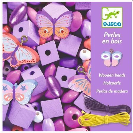 Djeco Schmuck basteln: Holzperlen Schmetterlinge