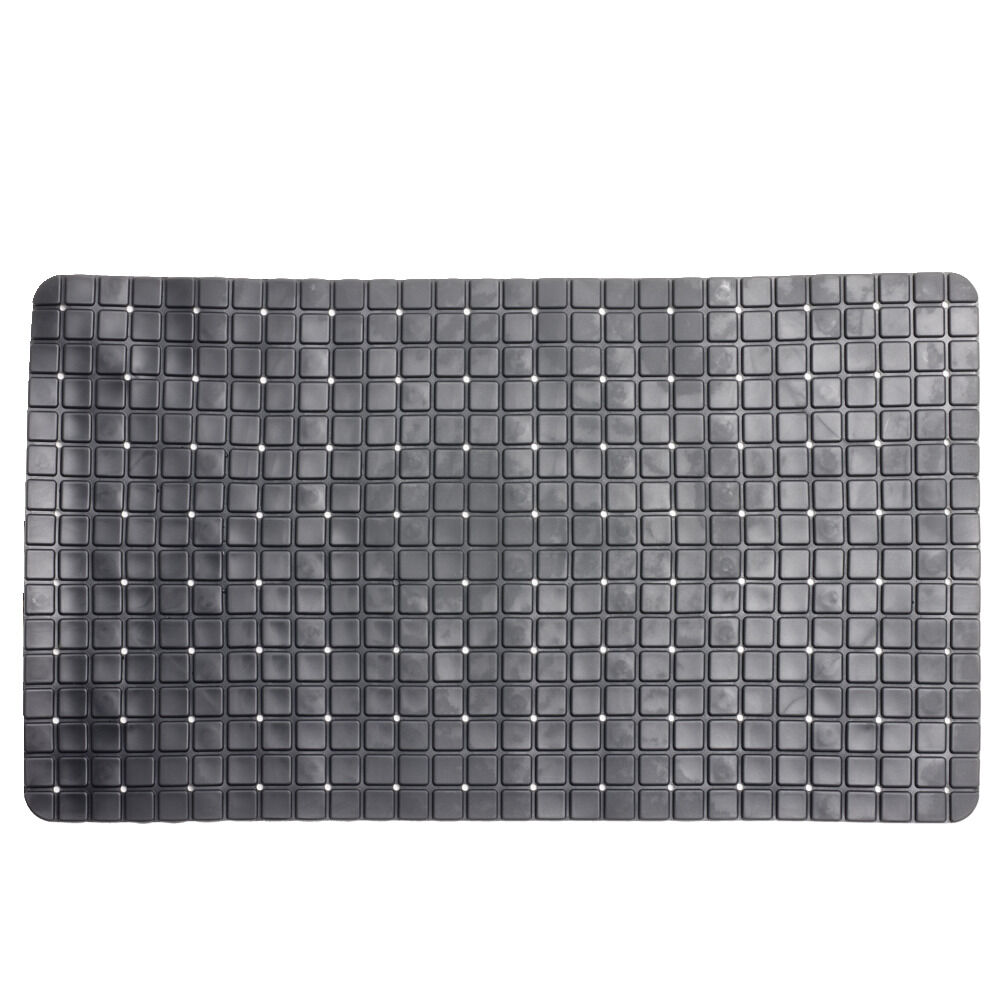 Tapis de douche antidérapant plastique noir 38x68cm