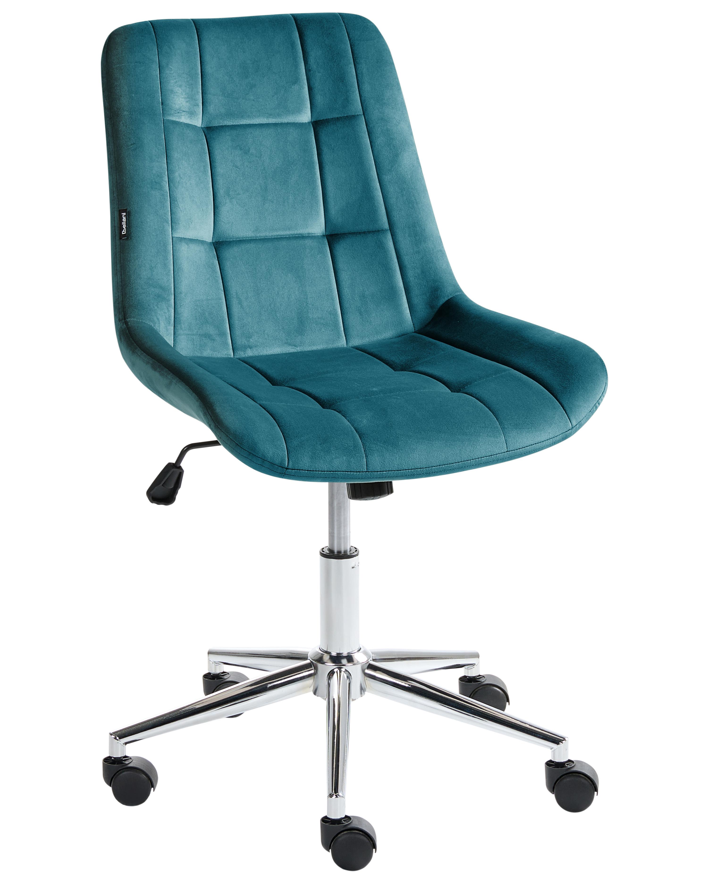 Bureaustoel MELROSE Fluweel Groenblauw