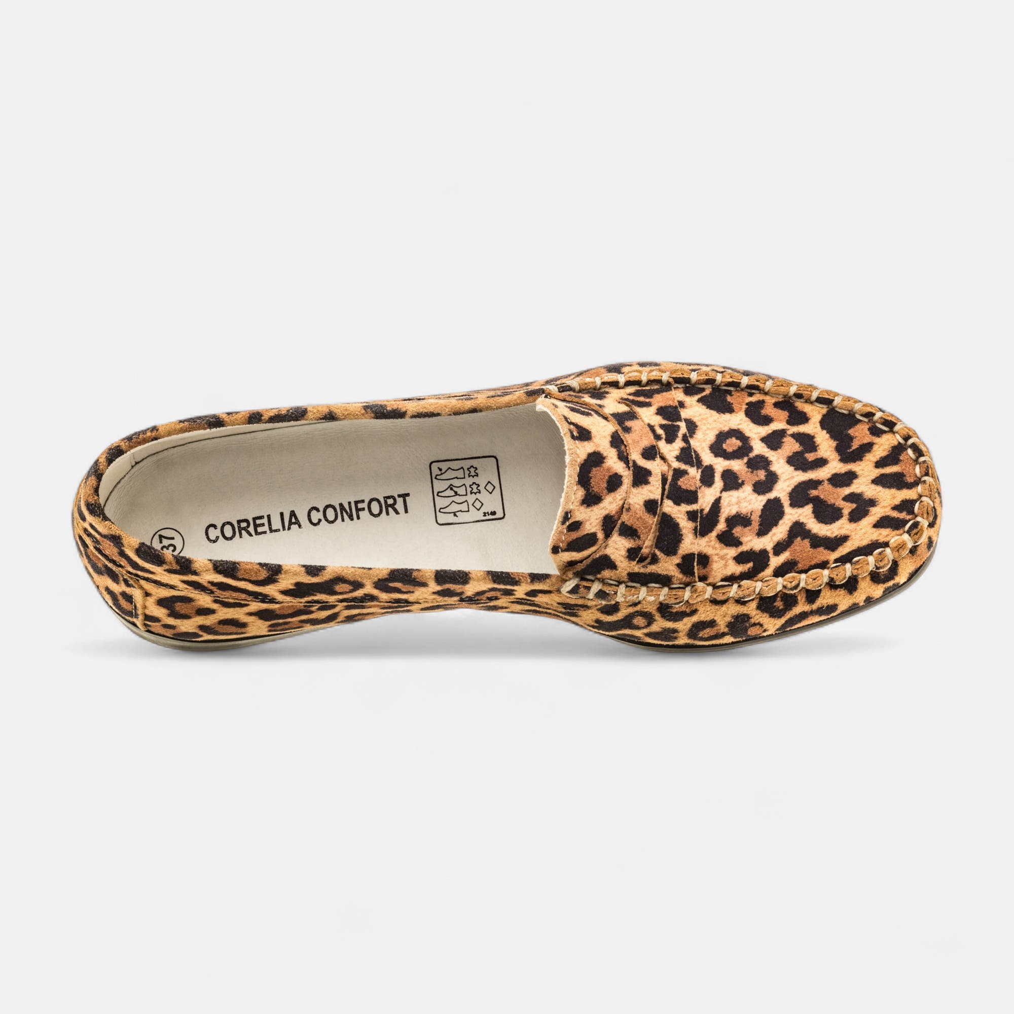 Mocassins pieds sensibles Femme en cuir camel