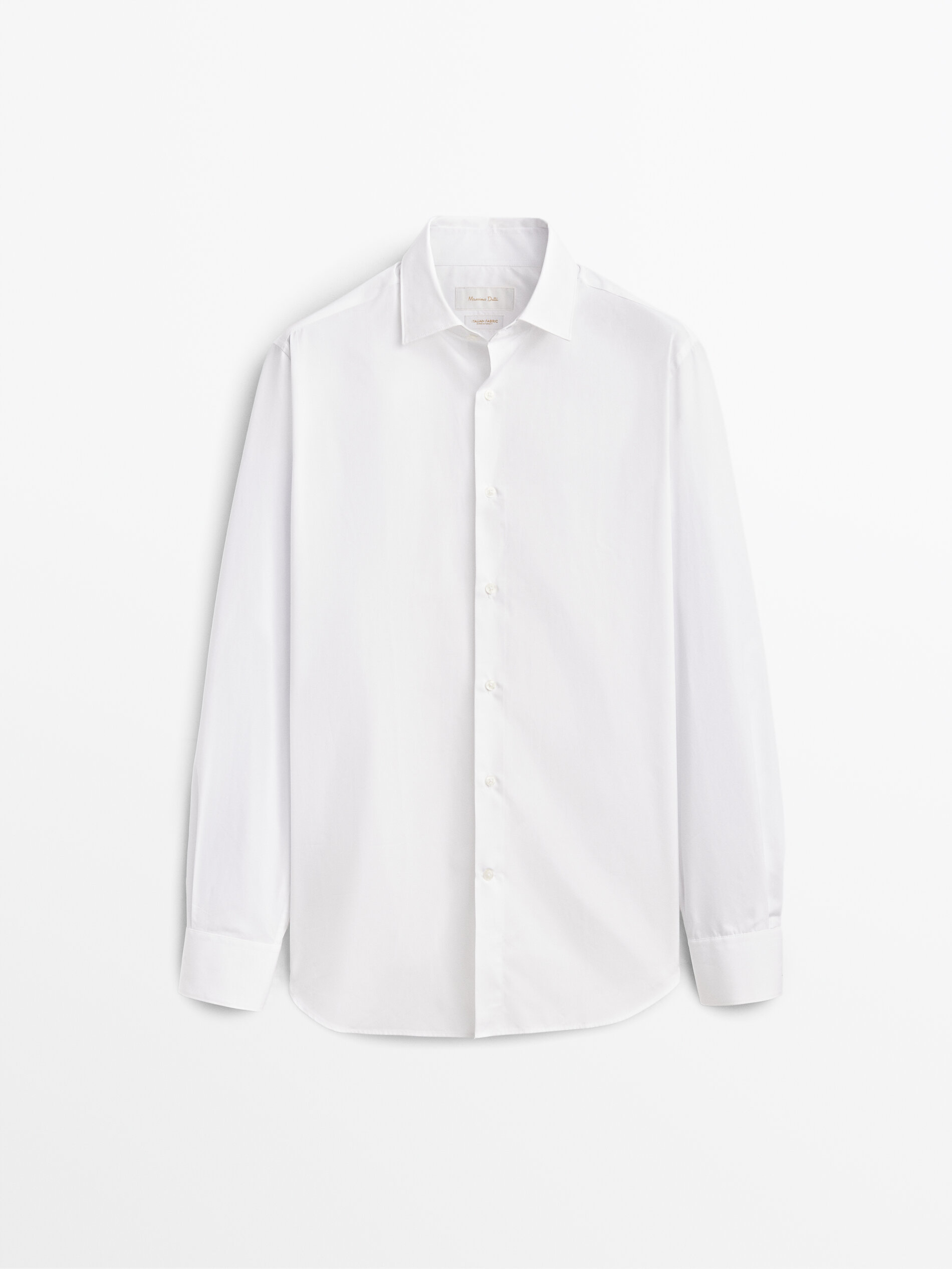 Camisa de algodão popeline de corte justo - BRANCA