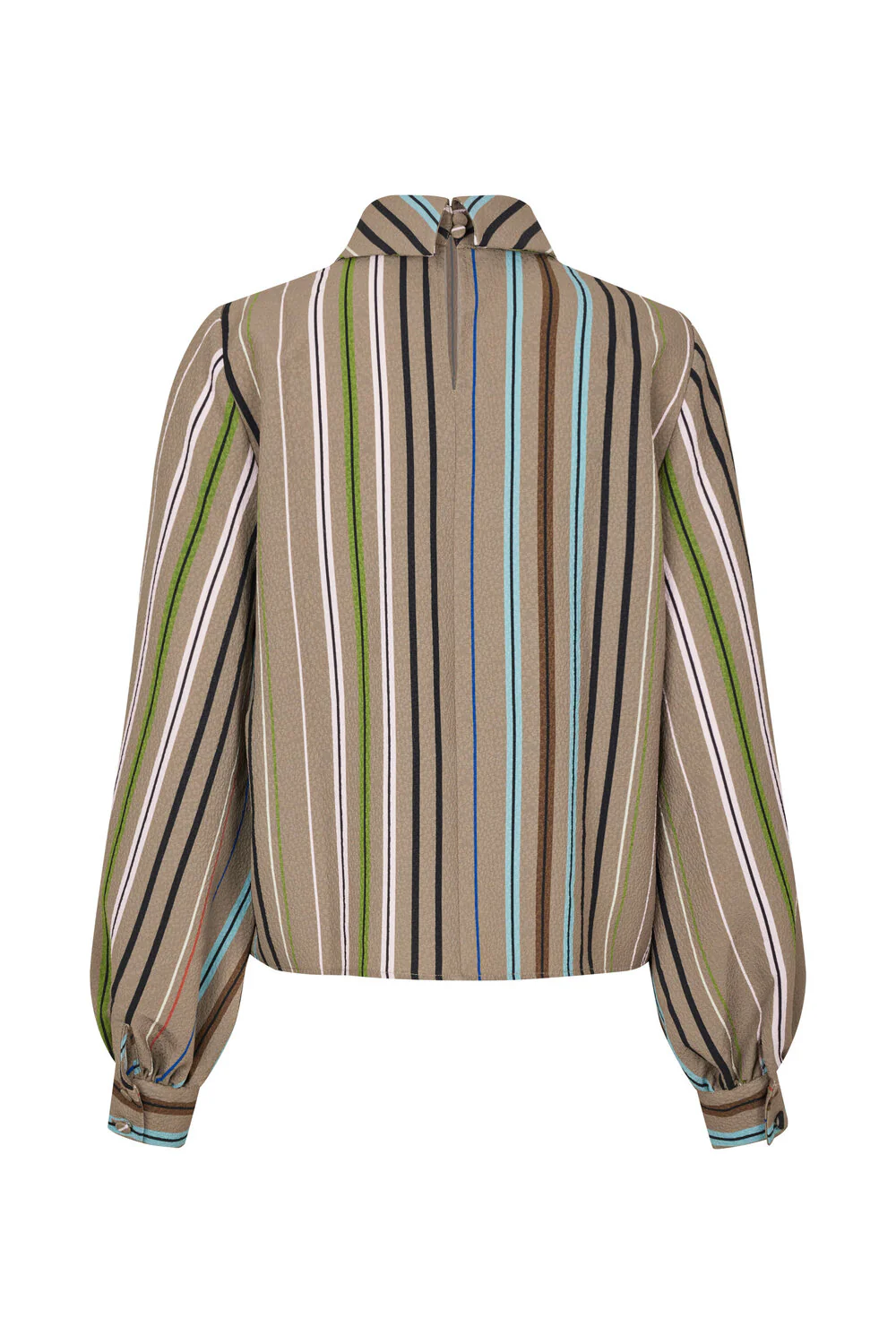 Stine Goya  Gathered langærmet bluse - Multi Stripe