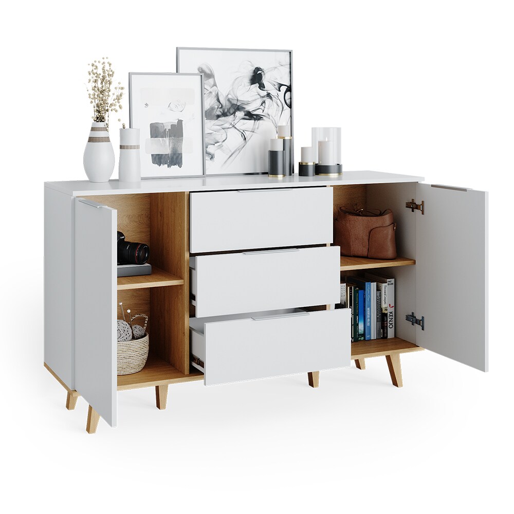 VICCO Kommode Nautica Sideboard weiß Eiche Anrichte Schrank Schublade Skandi
